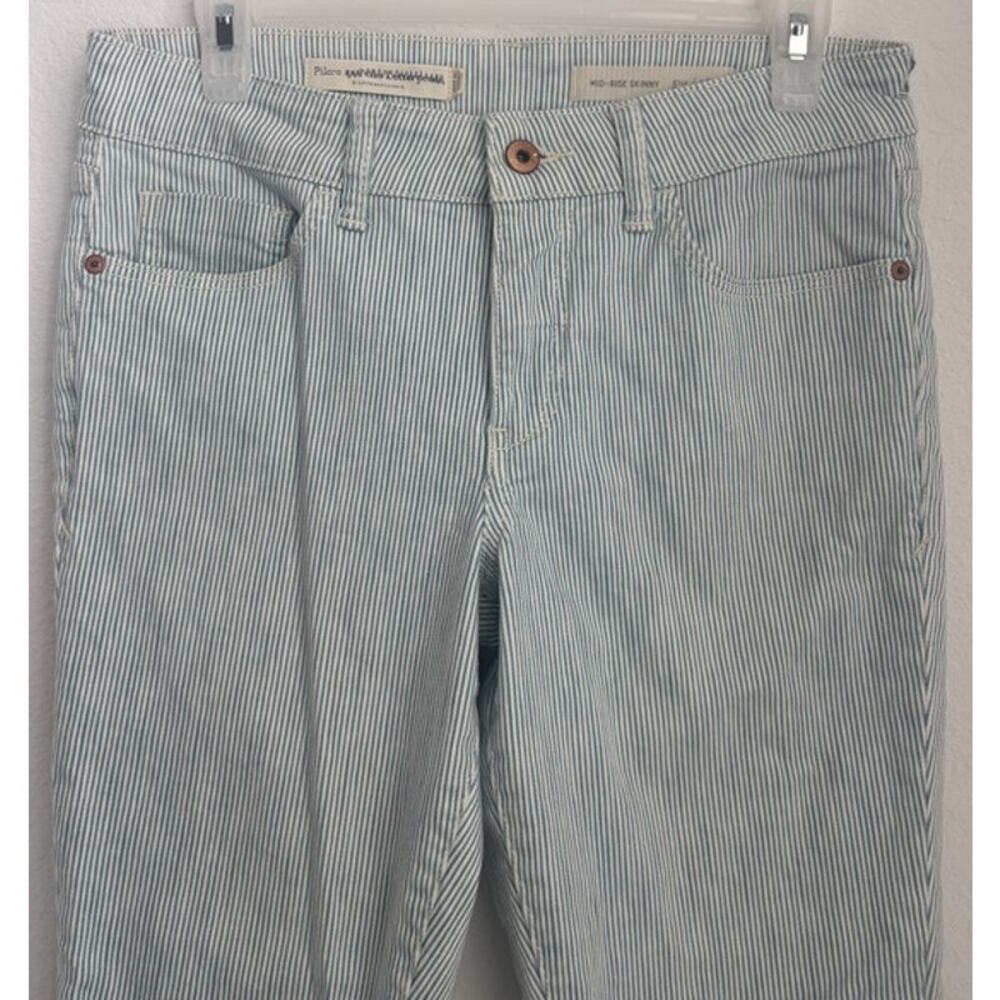NWOT Womens Pilcro Coastal Blue and White Pinstriped Skinny Jean Size 28 - Picture 3 of 7